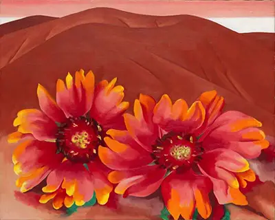 Red Hills with Flowers Georgia O'Keeffe